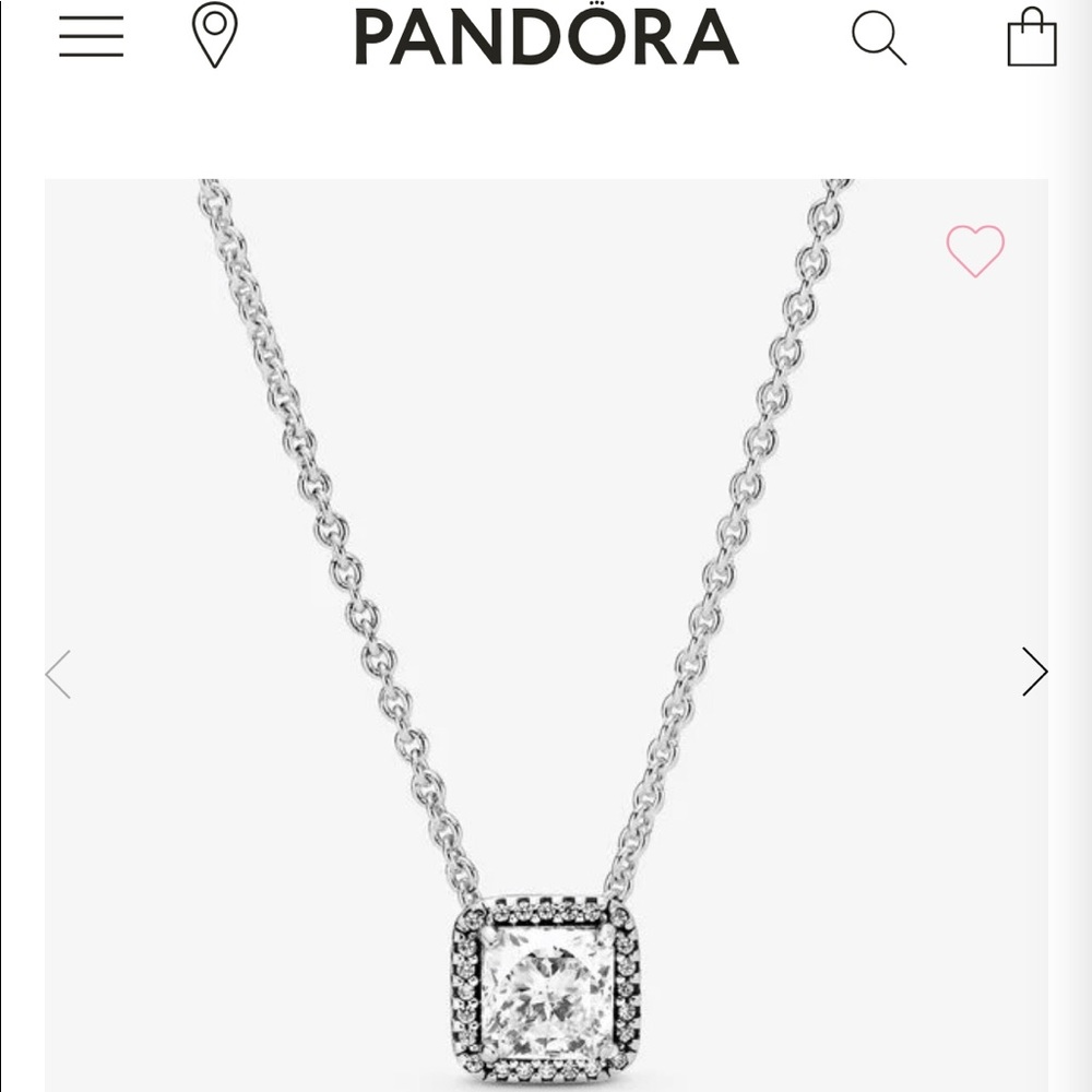 Pandora Square Sparkle Halo Necklace